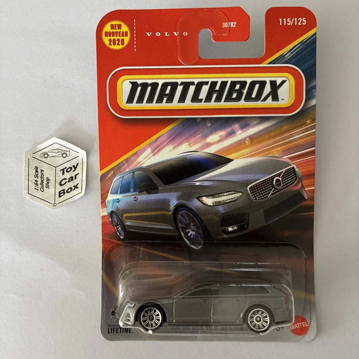 2026 MATCHBOX #115 - Volvo V90 T6 R-Design (Grey - Long Card - Unopened) C00