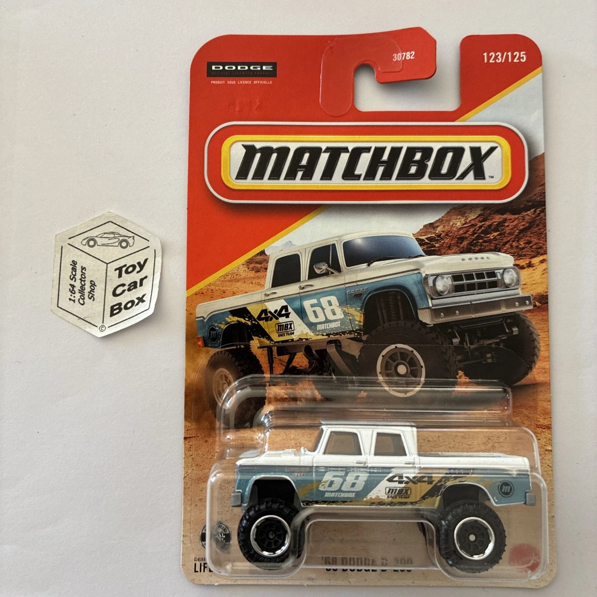 2026 MATCHBOX #123 - ‘68 Dodge D-200 (White - Long Card - Unopened) B64