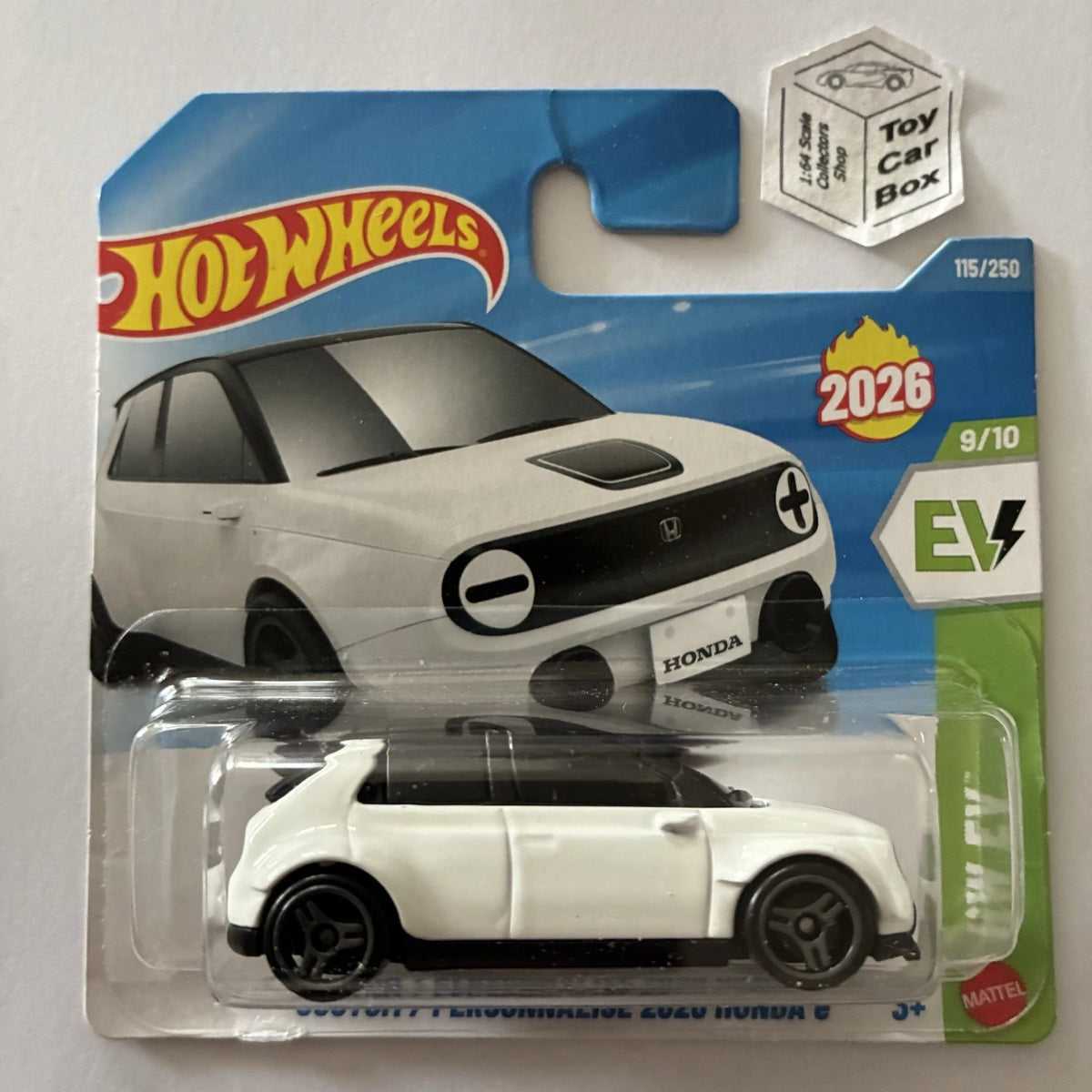 2026 HOT WHEELS #115 - Custom 2020 Honda E (White #9 HW EV - Short Card) B39g