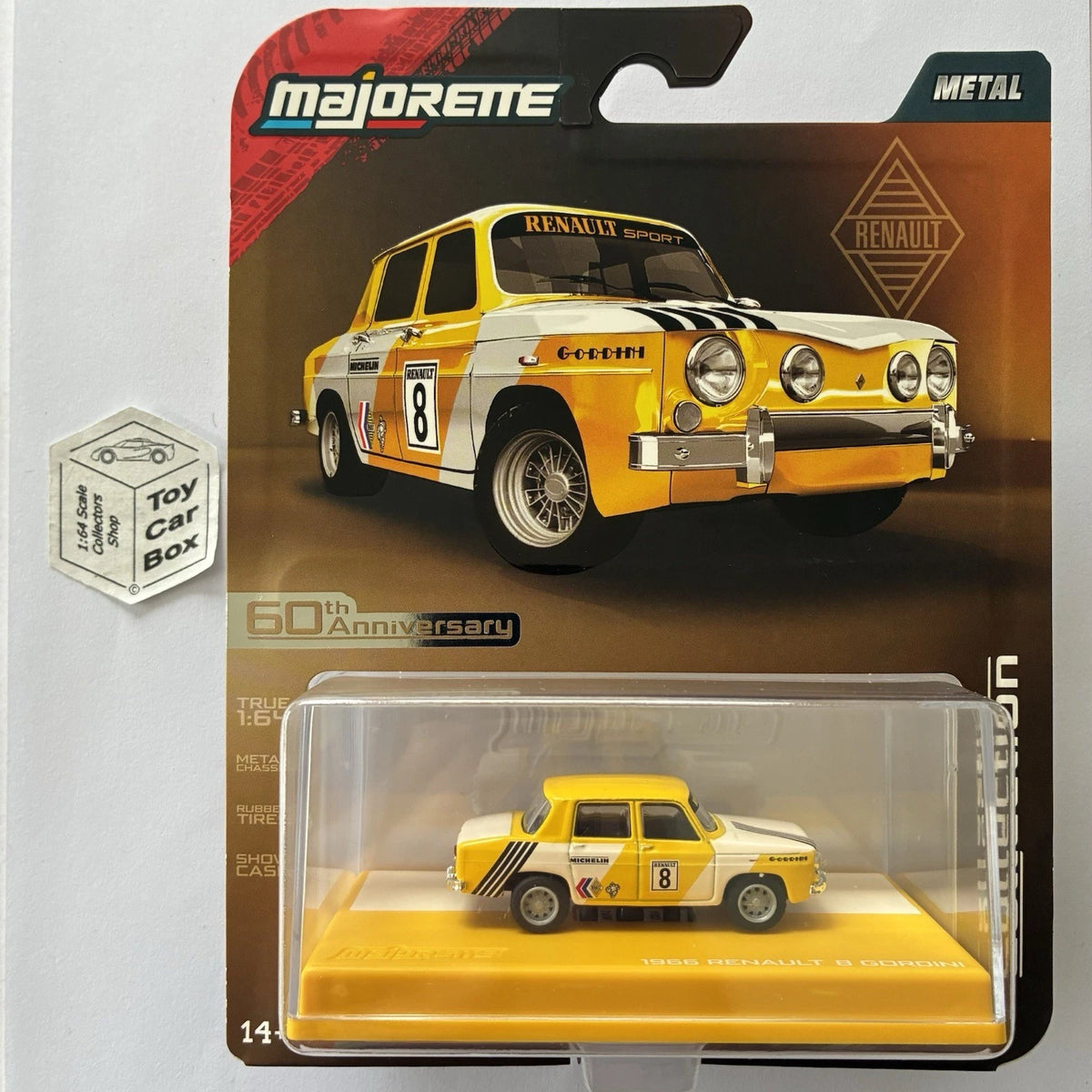 MAJORETTE - 1966 Renault R8 Gordini (Collection - True 1:64 - Yellow) J38