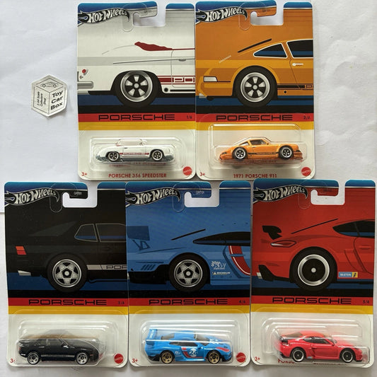 2024 HOT WHEELS Porsche Silver Series 5 Car Set (944, 935, 911, 718 & 356) T75g