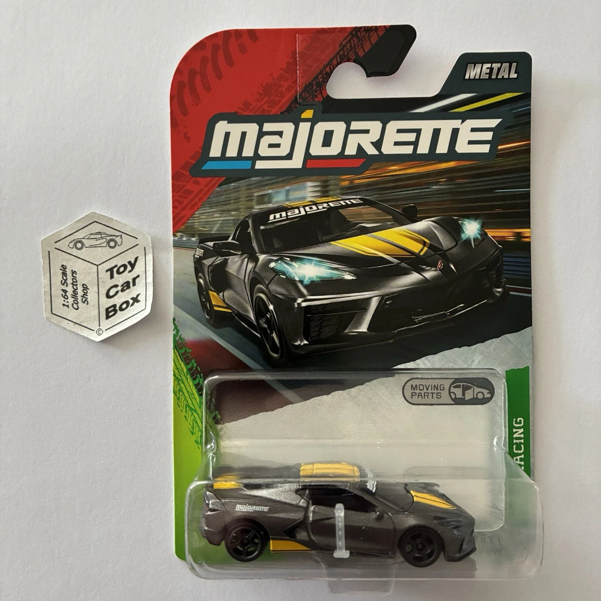 MAJORETTE Chevy Corvette Stingray C8 (Grey - Racing Car - Opening Doors) E38