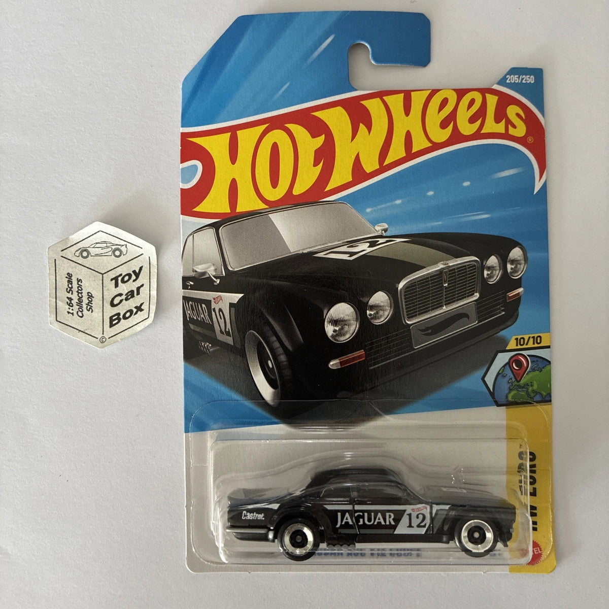 2026 HOT WHEELS #205 - Jaguar XJC V12 Coupe (Black #10 HW Euro - Long Card) A80