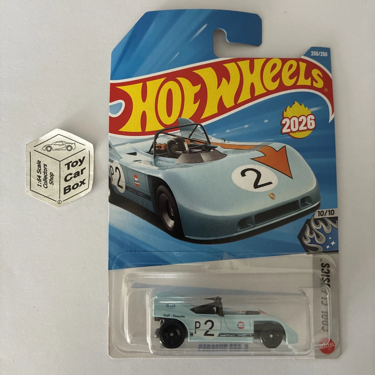 2026 HOT WHEELS #250 - Porsche 908-3 (Blue #10 Cool Classics - Long Card) A80