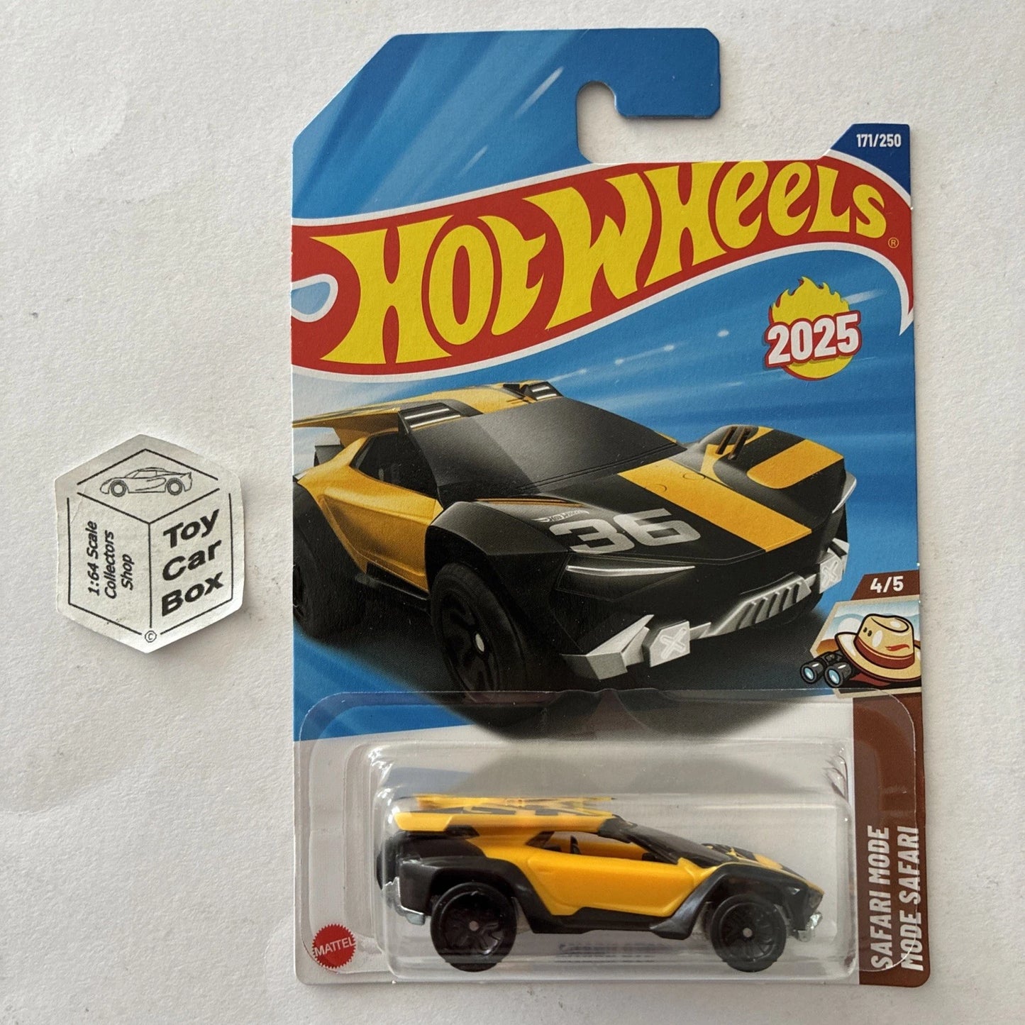 2025 HOT WHEELS #171 - Amaru GTC (Yellow #4 Safari Mode - Long Card) B64