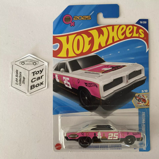 2025 HOT WHEELS #76 - ‘74 Brazilian Dodge Charger (White/Pink - Long Card) B00