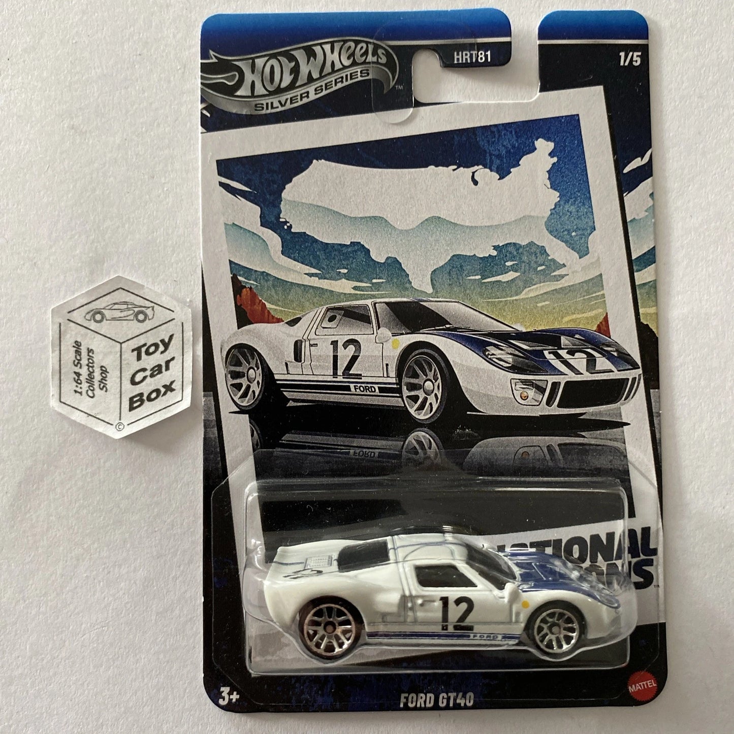 2025 HOT WHEELS Silver Series - Ford GT40 (White #1 National Icons) C85
