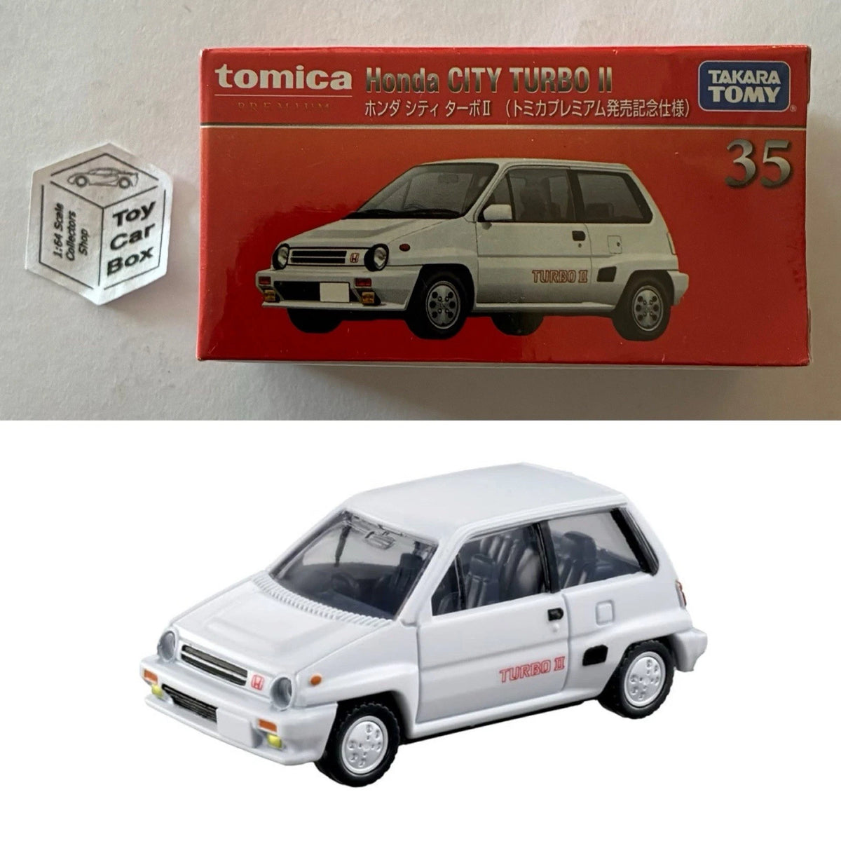 TOMICA Premium #35 - Honda City Turbo II (White First Edition - 1/55 scale) G50g