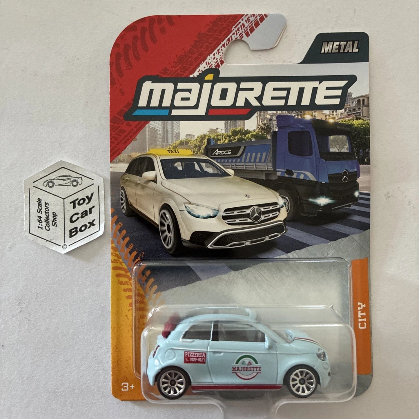 MAJORETTE Fiat 500 Icon (City Cars 1/64* - Pizzeria / Blue) E64