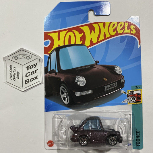 2024 HOT WHEELS #199 - Porsche 911 Turbo 964 (Metallic Plum -Long Card) B00