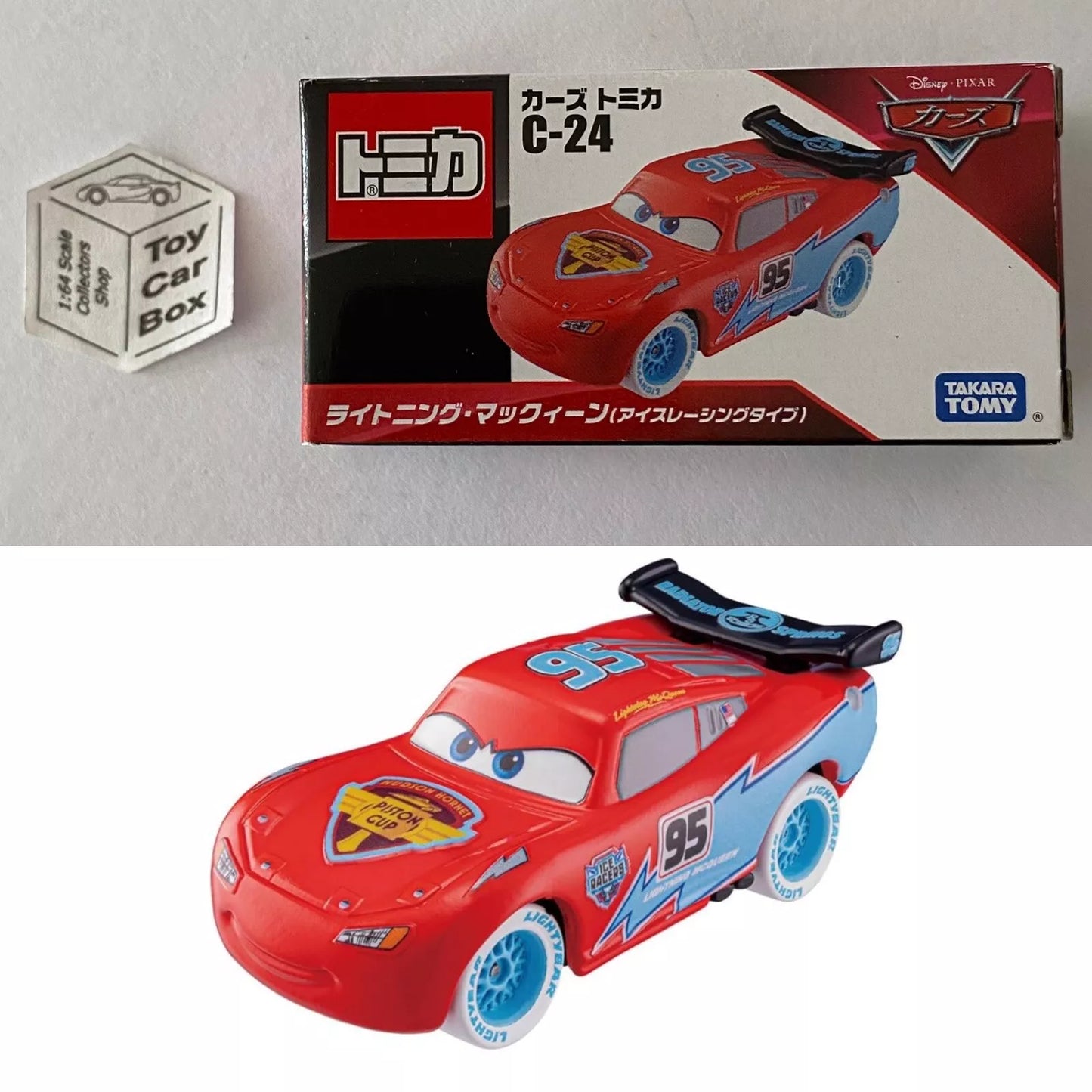 TOMICA Disney Cars #C-24 - Lightning (Ice Racing Type - 1:64 Scale* - Boxed) J00