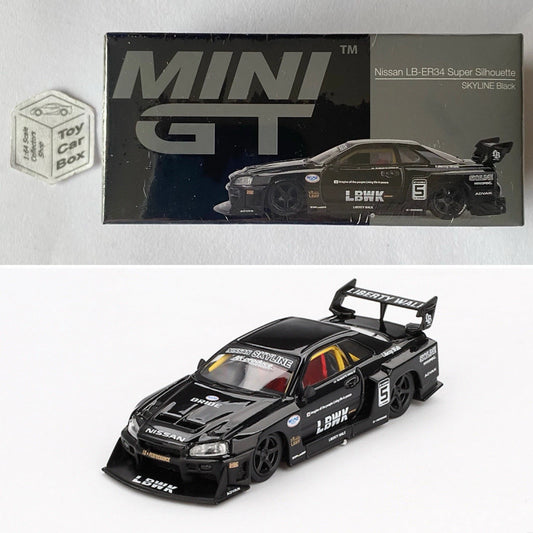 Mini GT #844 - Nissan Skyline LB-ER34 Super Silhouette (Black - Sealed Box) L75g