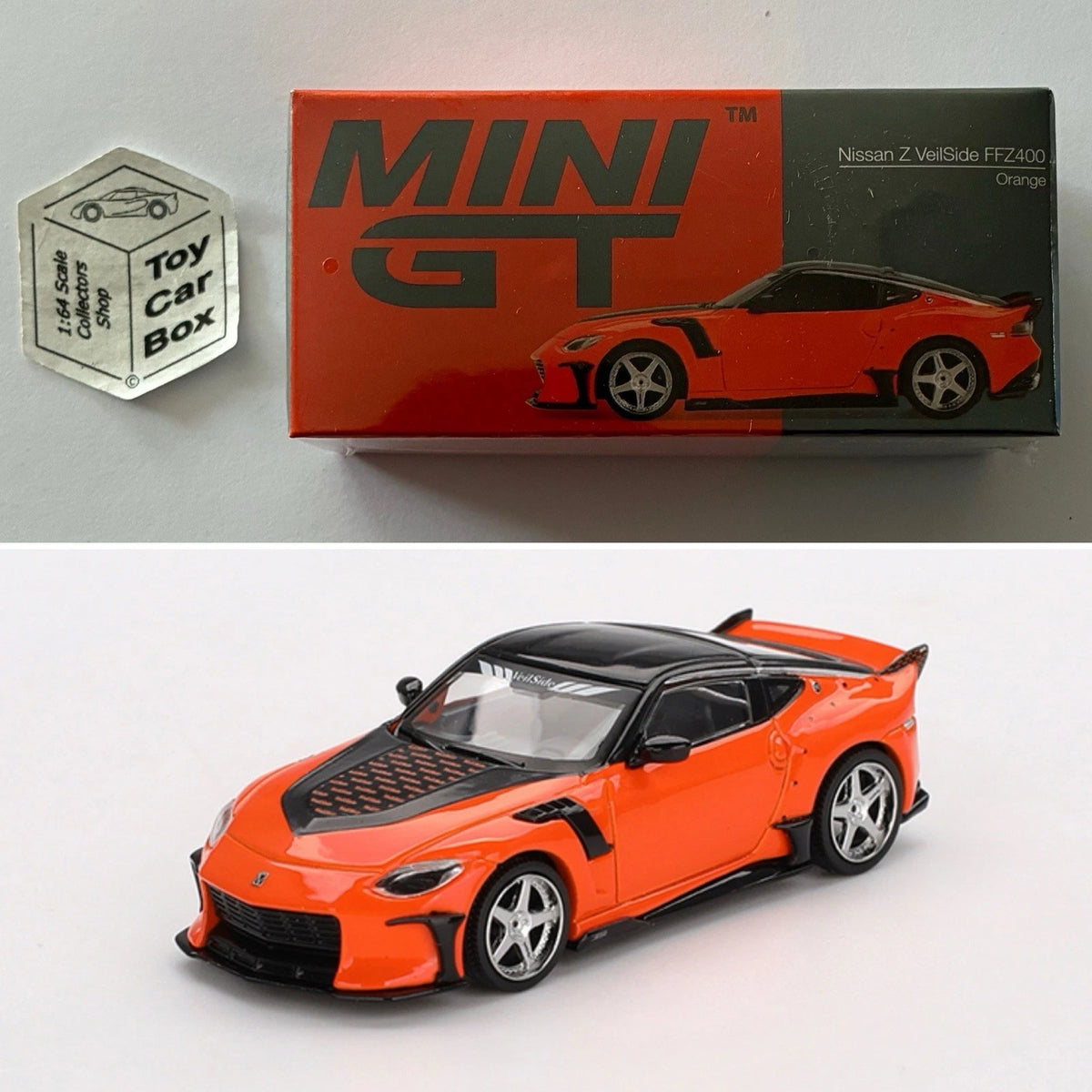 MINI GT #989 - Nissan Fairlady Z VeilSide FFZ400 (Orange - 1/64 - Boxed) N50g