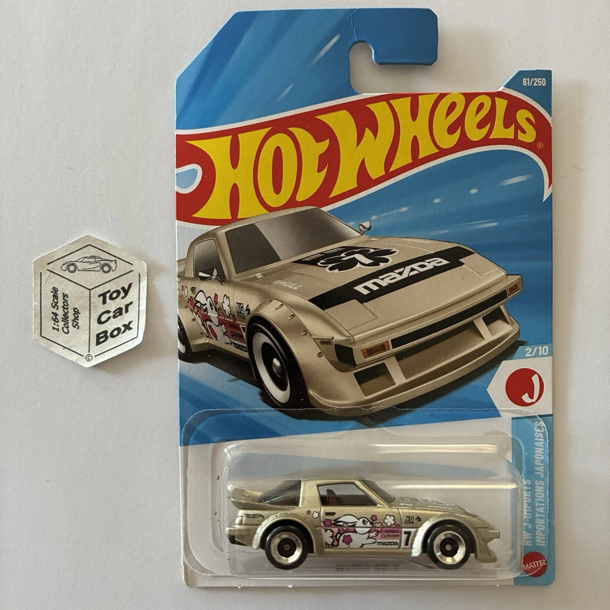2026 HOT WHEELS #61 - Mazda RX-7 (Champagne #2 HW J-Imports - Long Card) A80