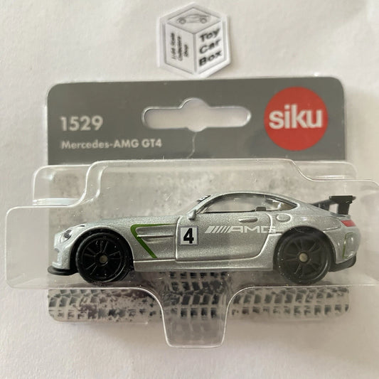 SIKU #1529 - Mercedes-AMG GT4 (Silver #4 - 3” Scale Model) E86