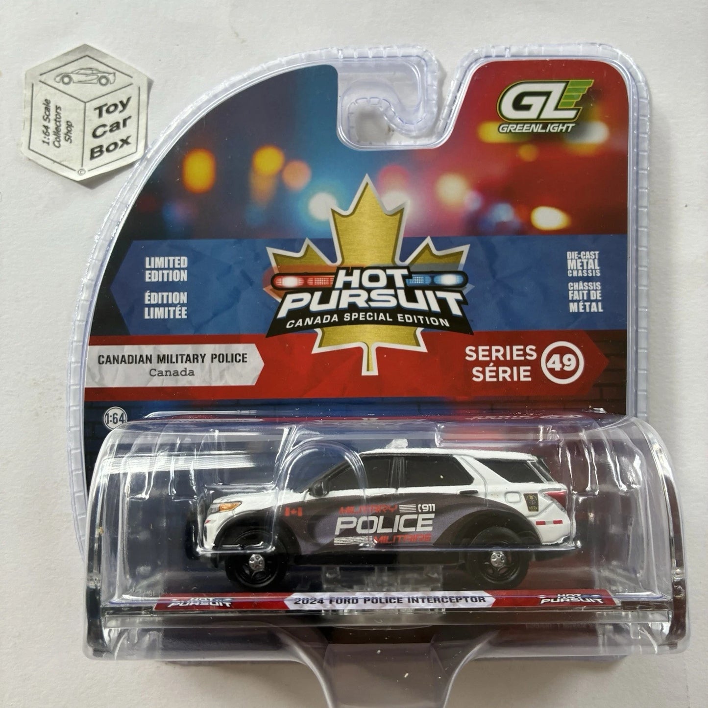 GREENLIGHT - ‘24 Ford Interceptor (Military- Hot Pursuit Canada Special 49) J45g