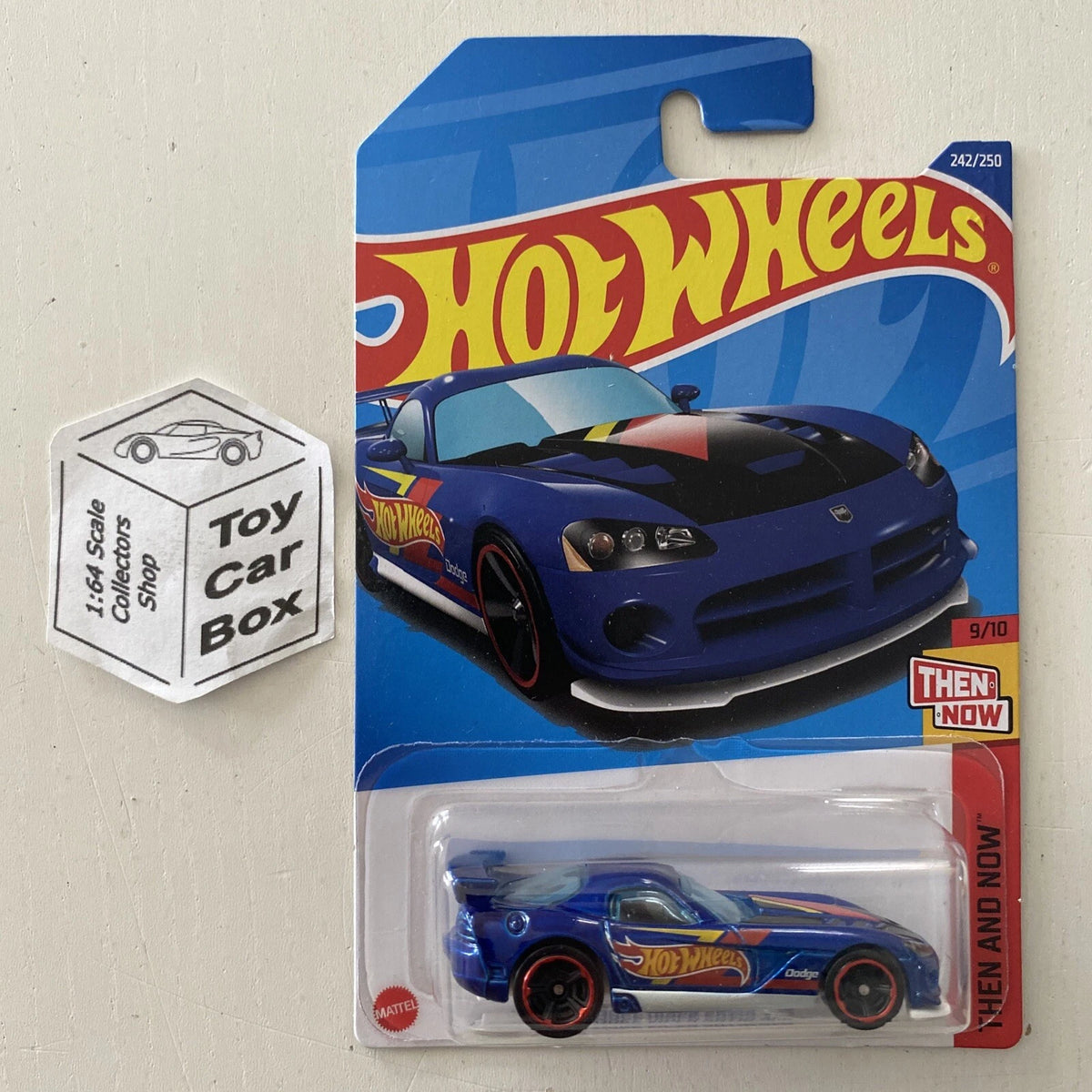 2022 HOT WHEELS #242 - Dodge Viper SRT10 (Blue #9 Then & Now - Long Card) B00