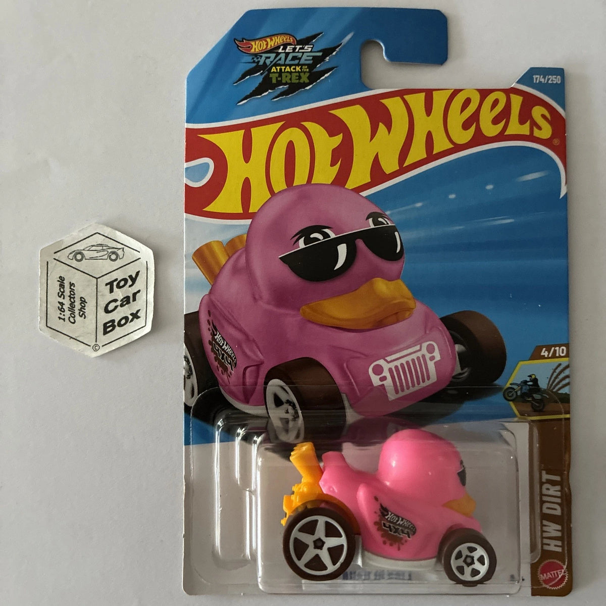 2026 HOT WHEELS #174 - Duck N’ Roll (Pink #4 HW Dirt -Long Card) A44