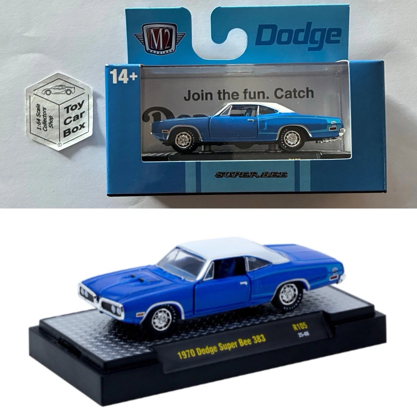 M2 MACHINES - 1970 Dodge Super Bee 383 (Blue - Auto Thentics R105 - 1:64) L92g