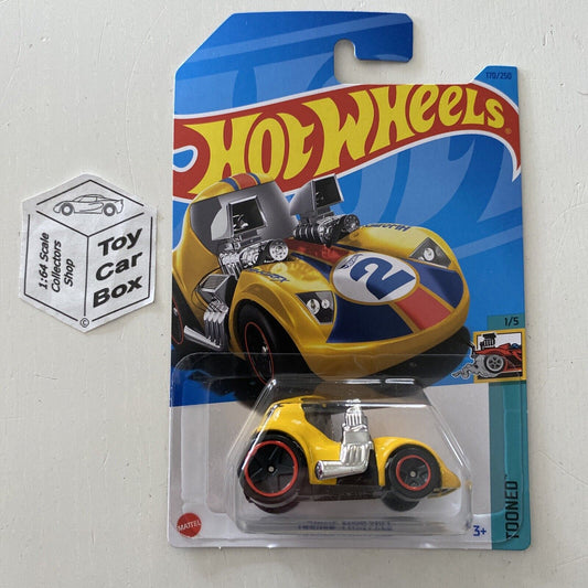 SALE - 2023 HOT WHEELS #170 - Tooned Twin Mill (Yellow#1 Tooned - Long Card) B64