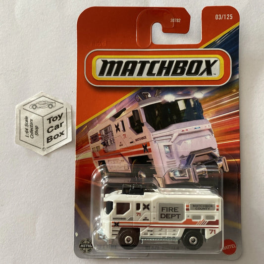 2025 MATCHBOX #3 - Blaze Buster 2 (White ‘Fire dept’ - Long Card) B64