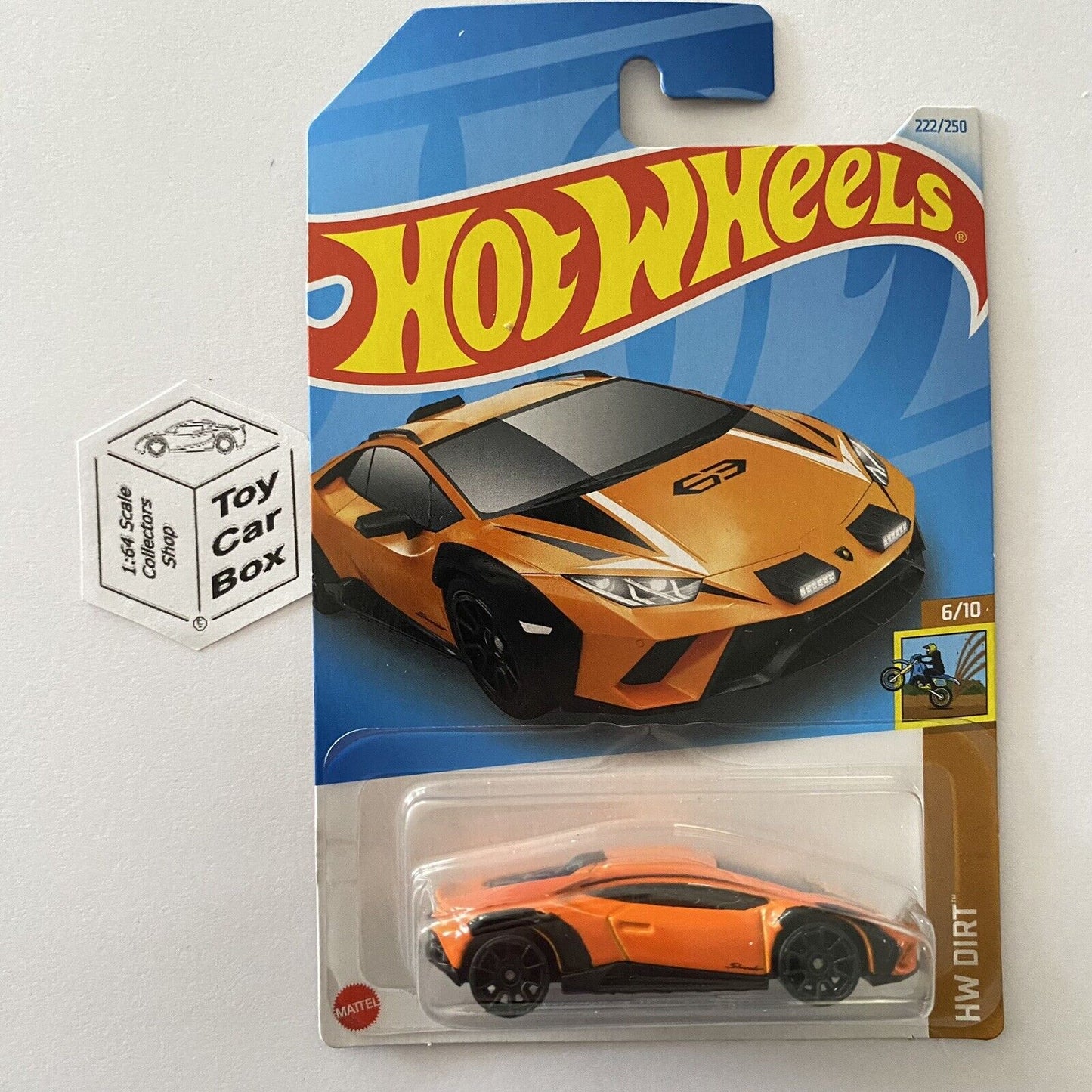 2024 HOT WHEELS #222 - Lamborghini Huracan Sterrato (#6 HW Dirt - Long Card) A80