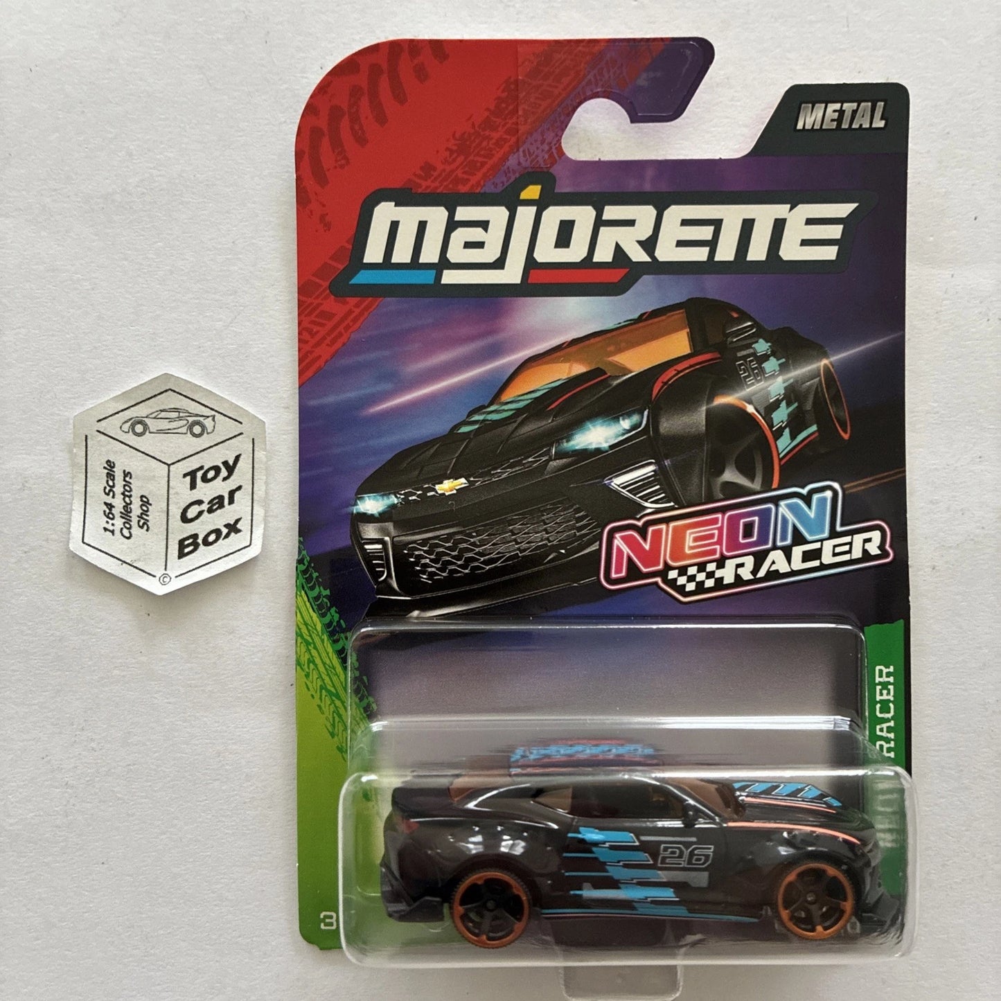 MAJORETTE Chevy Camaro (Black - 1:64* Neon Racers - Opening Doors) E64