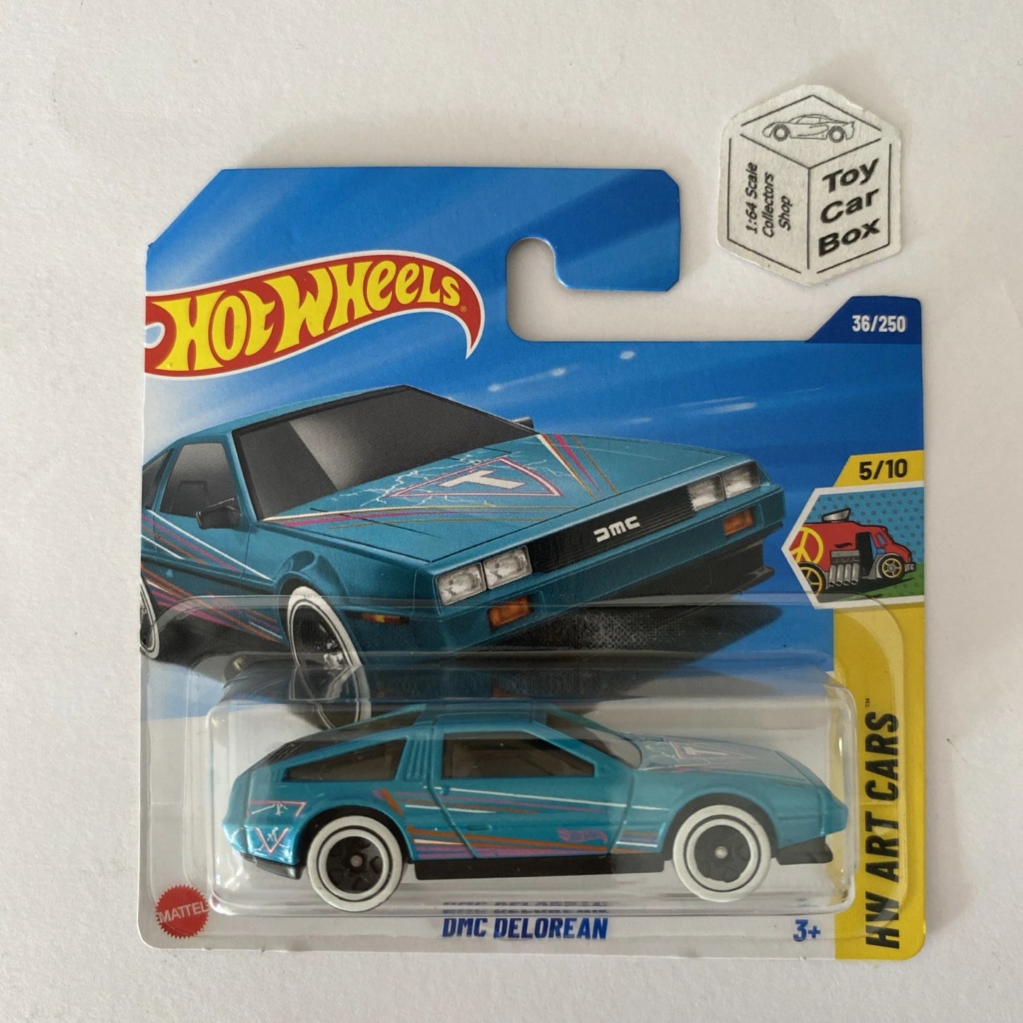 2025 HOT WHEELS #36 - DMC Delorean (Turquoise #5 HW Art Cars - Short Card) Z72