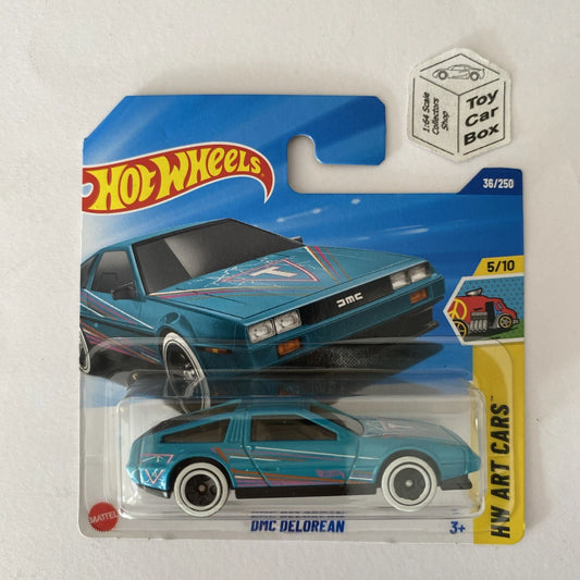 2025 HOT WHEELS #36 - DMC Delorean (Turquoise #5 HW Art Cars - Short Card) Z72