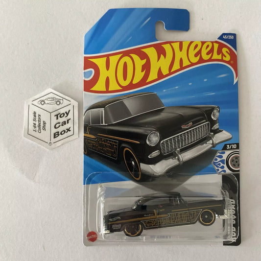 2025 HOT WHEELS #45 - ‘55 Chevy (Black #3 Rod Squad - Long Card) A80