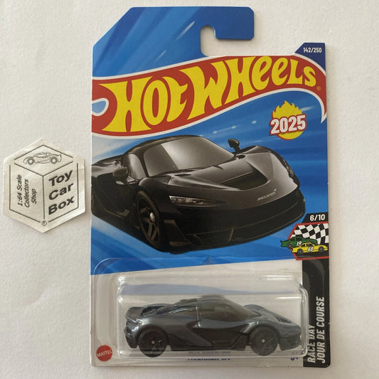 2025 HOT WHEELS #142 - Mclaren W1 (Grey #6 HW Race Day - Long Card) A80