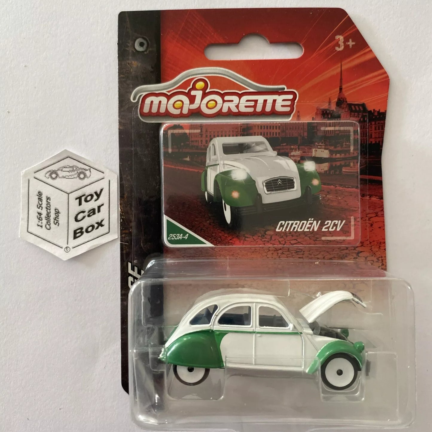 MAJORETTE Citroen 2CV (White & Green - 1:64* Vintage Cars - Opening Hood) D94