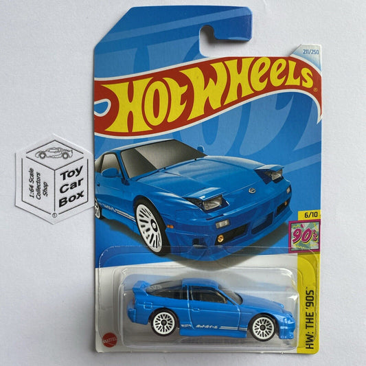 2024 HOT WHEELS #211 - ‘96 Nissan 180SX Type X (Blue #6 The 90s - Long Card) A80