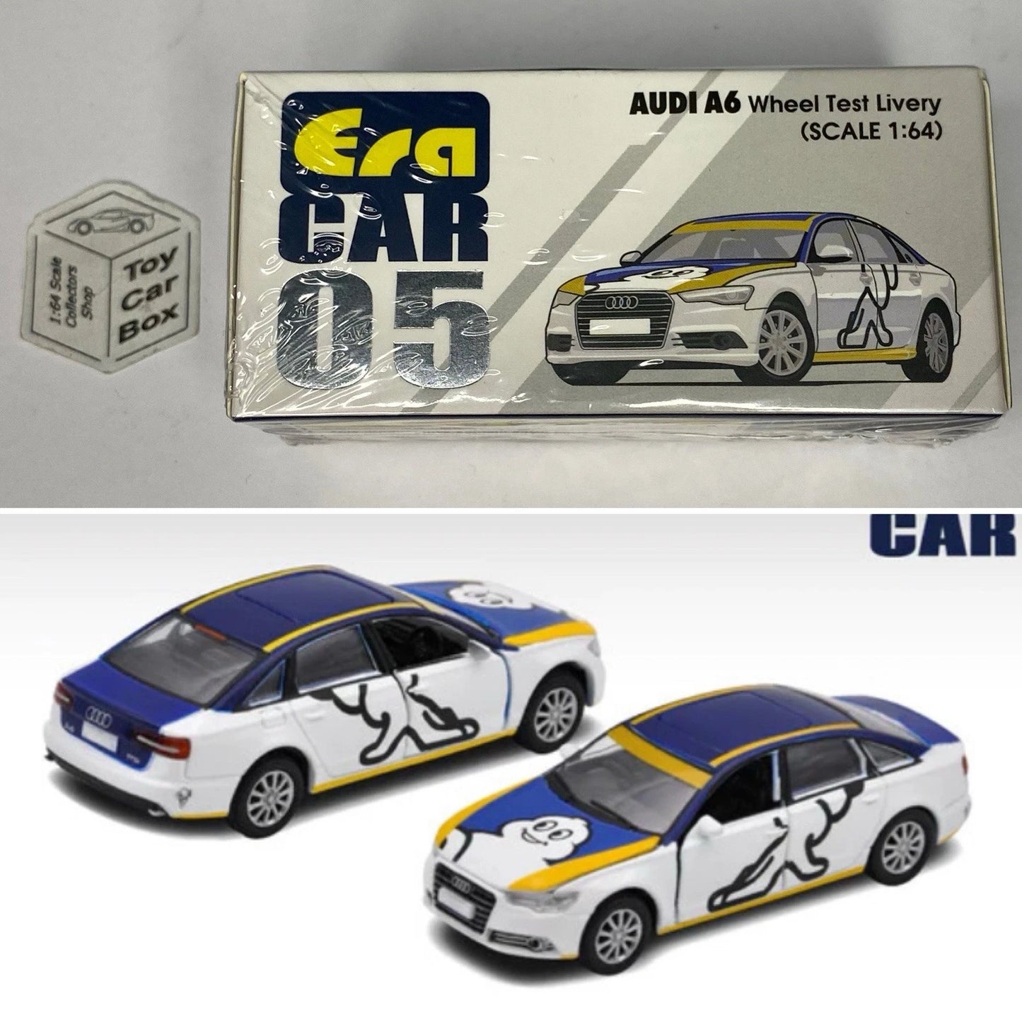 ERA CAR #05 - Audi A6 Wheel Test Car (1:64 Scale - White - Boxed) K00g