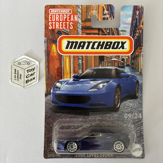 2024 MATCHBOX European Streets #09 - 2008 Lotus Evora (Blue - Unopened) E00