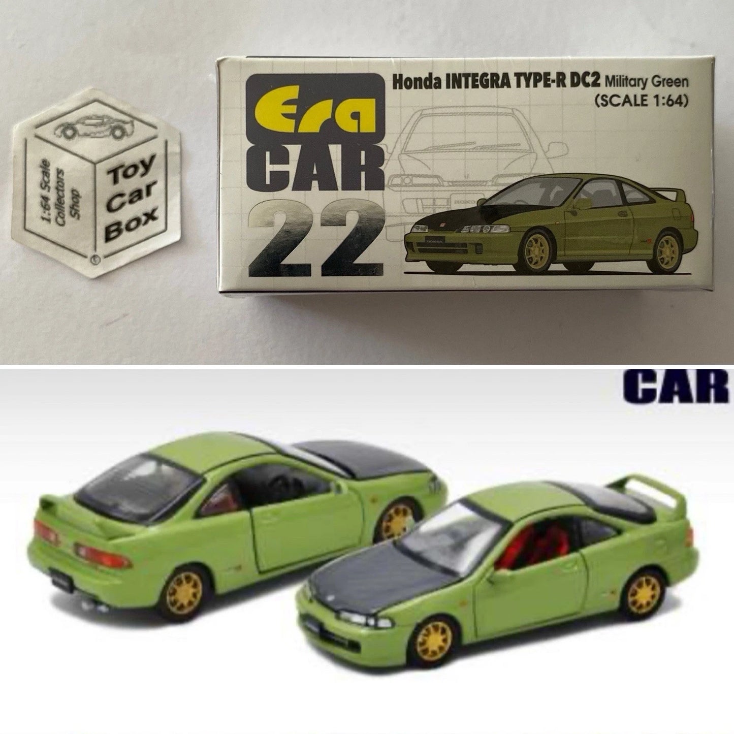 ERA CAR #22 - Honda Integra Type R DC2 (1:64 Scale - Military Green -Boxed) K00g