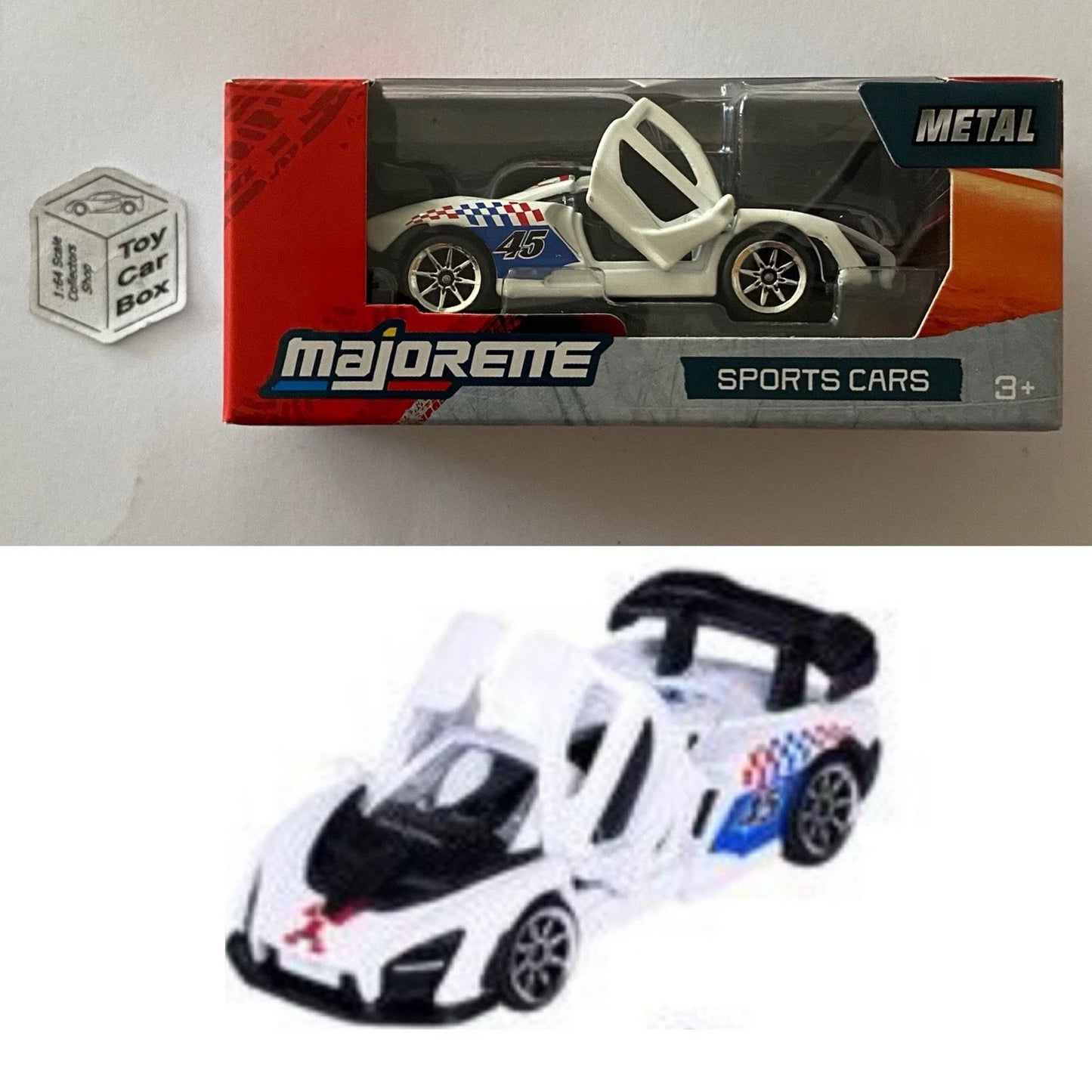 MAJORETTE - McLaren Senna (White #45 - Sports Cars Box) 1/64 Scale* - E38