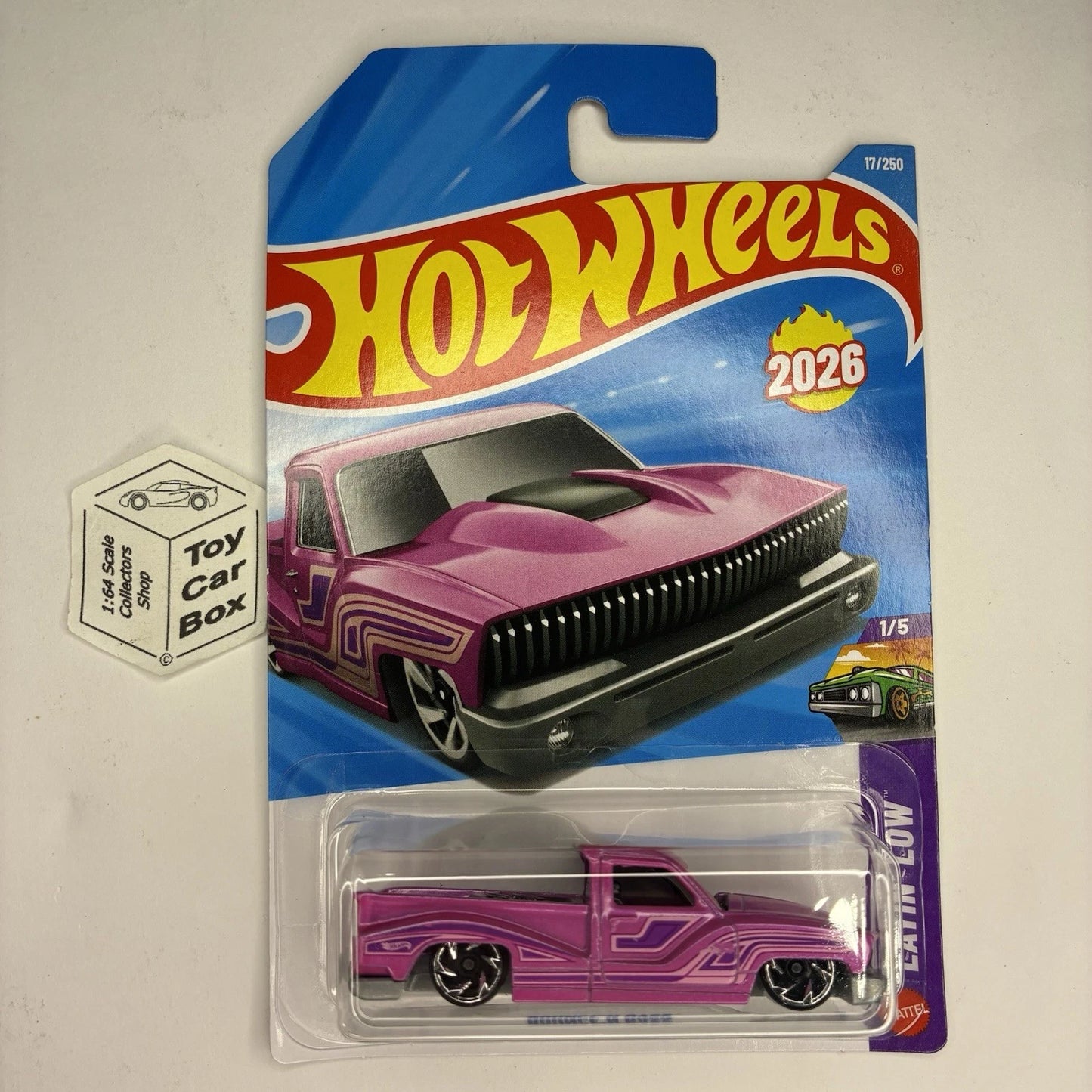 2026 HOT WHEELS #17 - Bounce’N Bass (Pink #1 Layin’ Low Series - Long Card) A80