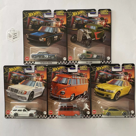 2024 HOT WHEELS Boulevard 5 Car Set (111 - 114) M3, Samba, Volvo, Merc & 32 Ford