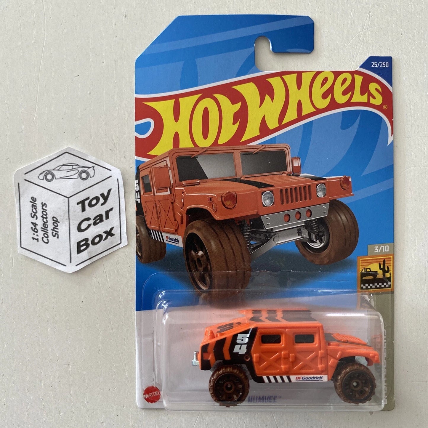 2022 HOT WHEELS #25 - Humvee Hummer (Orange #3 Baja Blazers - Long Card) B00