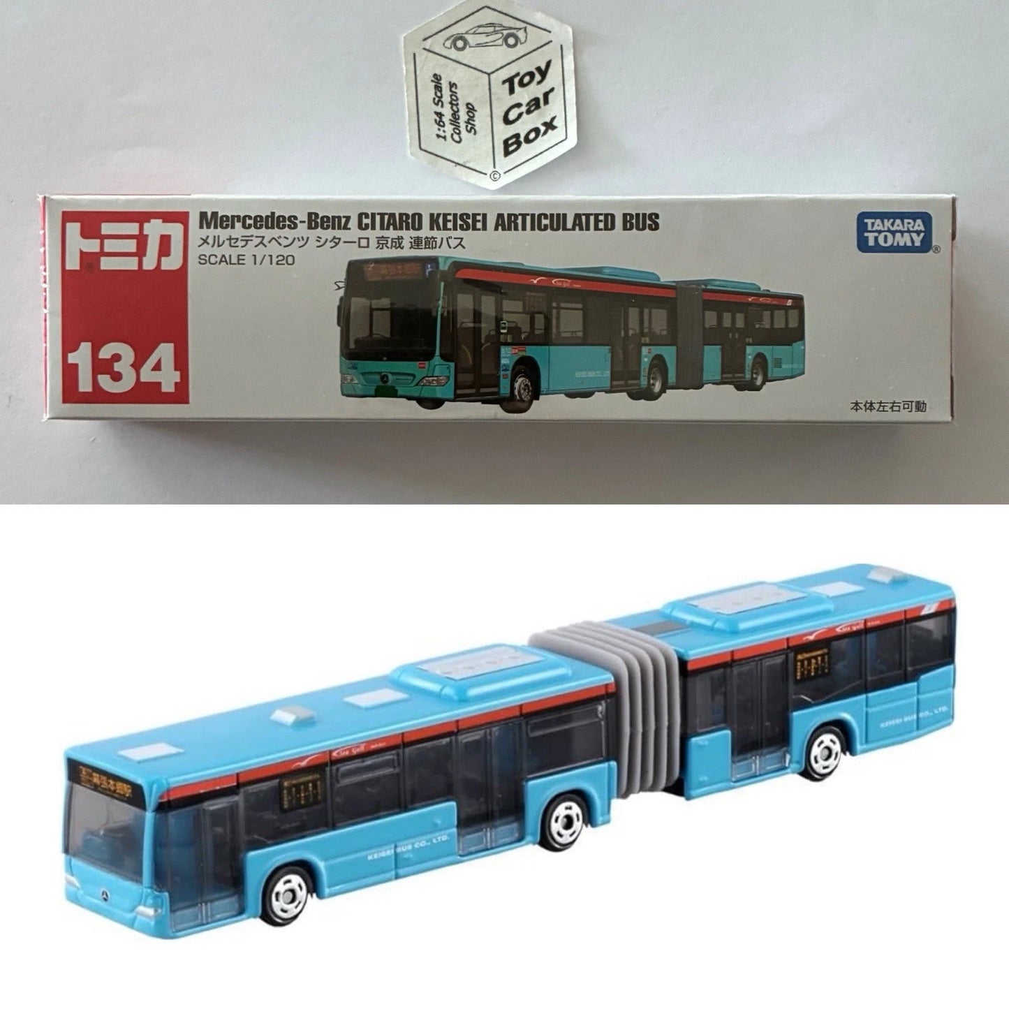 TOMICA Regular #134 - Mercedes-Benz Citaro Keisei Articulated Bus (Boxed) I00
