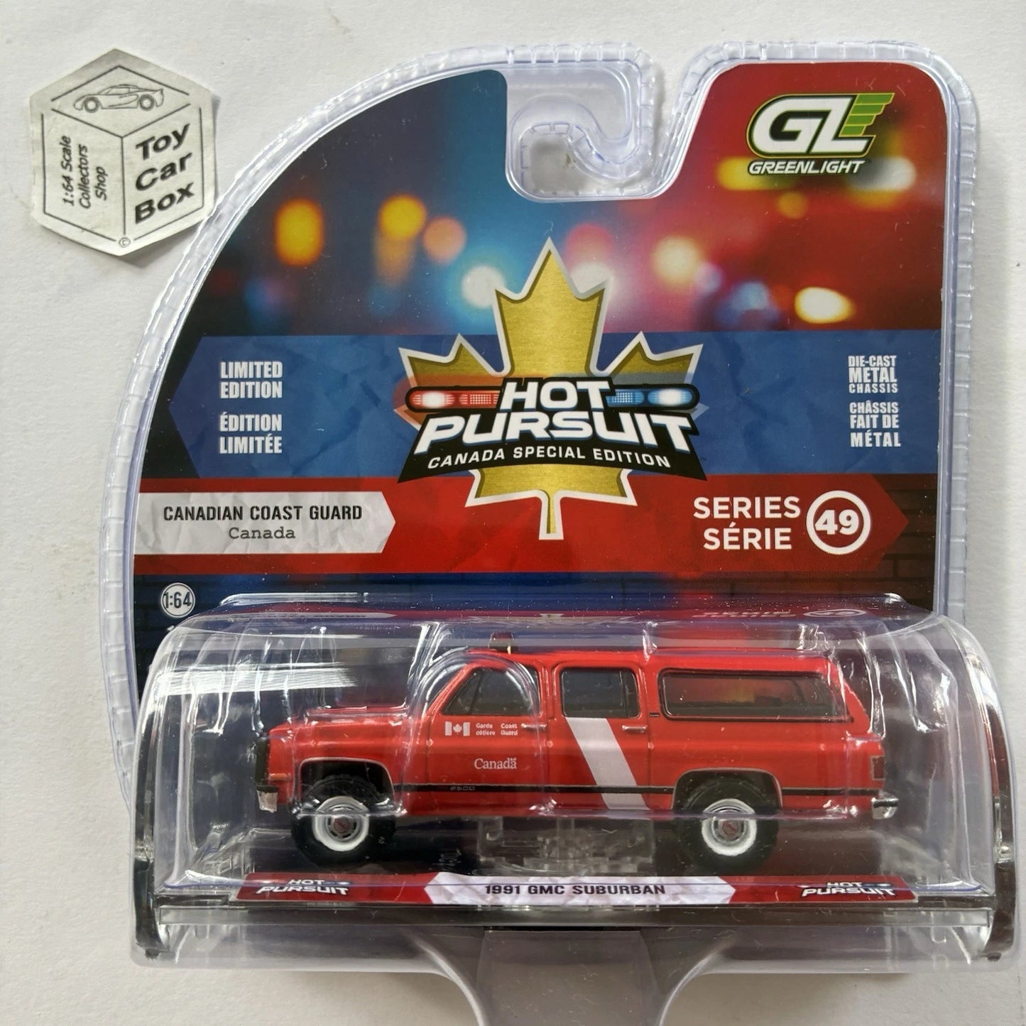 GREENLIGHT - 1991 GMC Suburban (Coast Guard- Hot Pursuit Canada Special 49) J45g