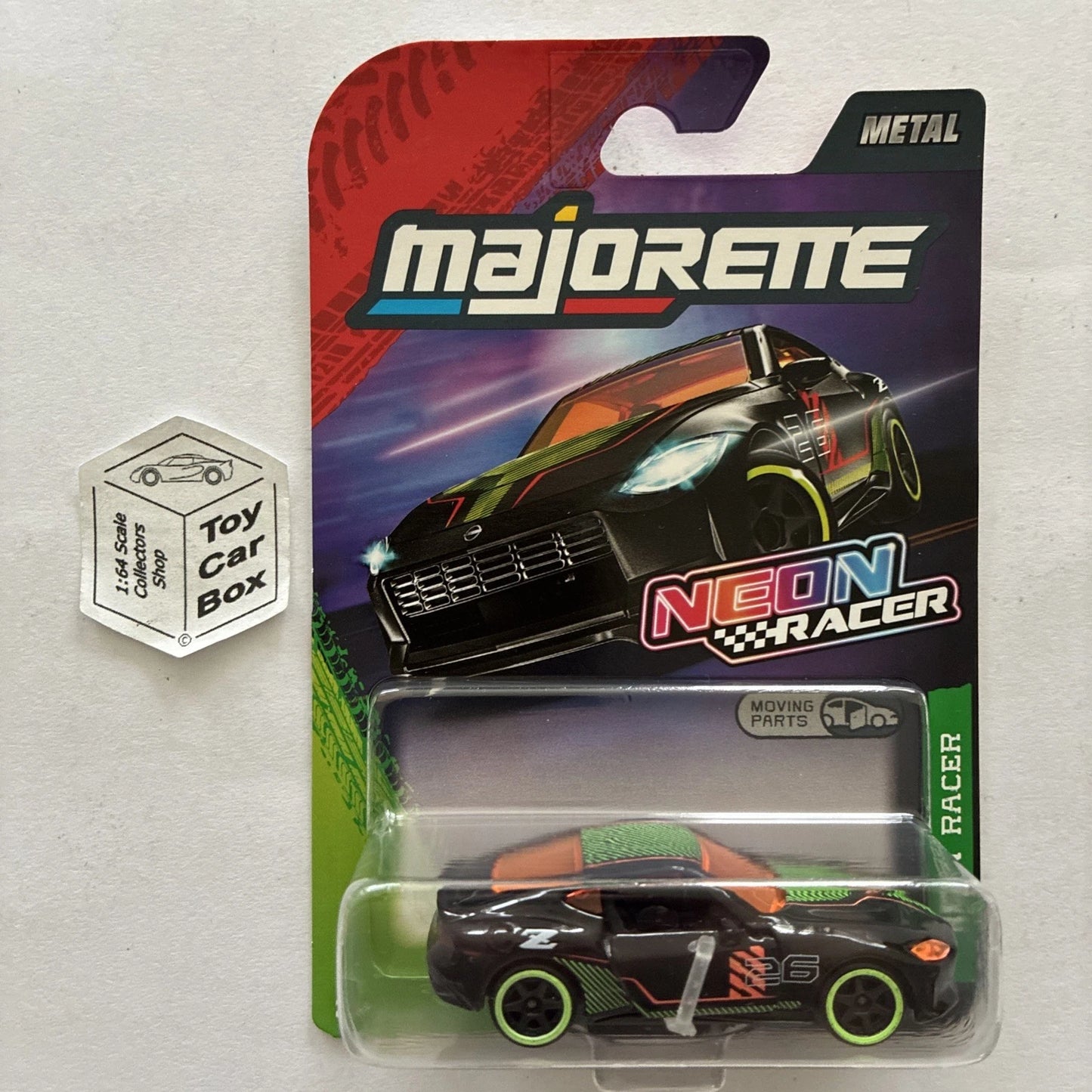 MAJORETTE Nissan Z (Black - 1:64* Neon Racers - Opening Doors) E64