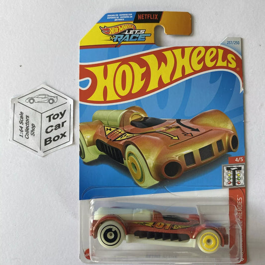 SALE - 2024 HOT WHEELS #237 - Retro-active (Orange #4 Quarter Mile Heroes Long Card) A80