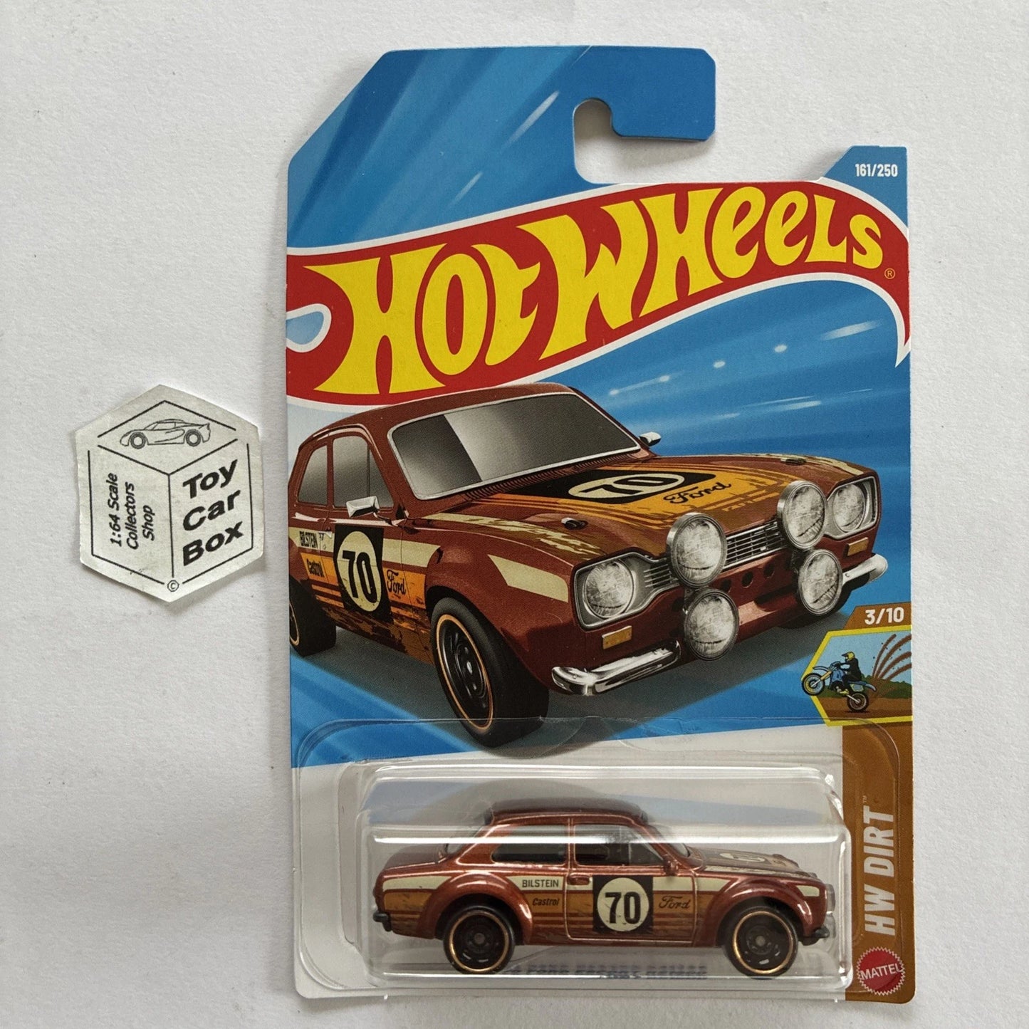 2026 HOT WHEELS #161 - ‘70 Ford Escort RS1600 (Bronze #3 HW Dirt -Long Card) B64