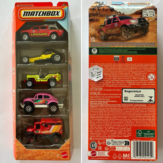 2025 MATCHBOX Ocean 5 Pack (Tacoma, Scrambulance, Jeep, Beetle & Buggy) L49