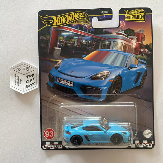 2024 HOT WHEELS Boulevard #93 - Porsche 718 Cayman (Premium - Blue) J18g