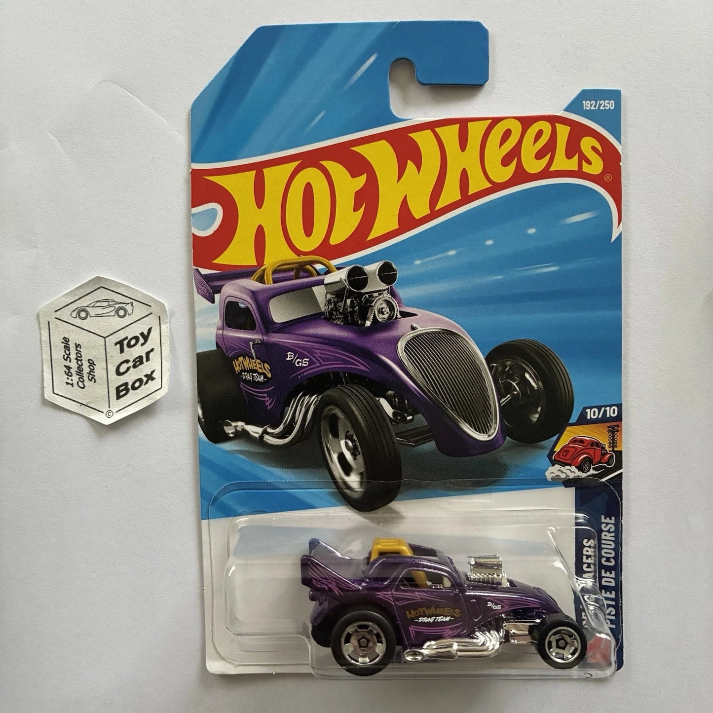 2026 HOT WHEELS #192 - Fiat 500C (Purple #10 Drag Racers - Long Card) A44