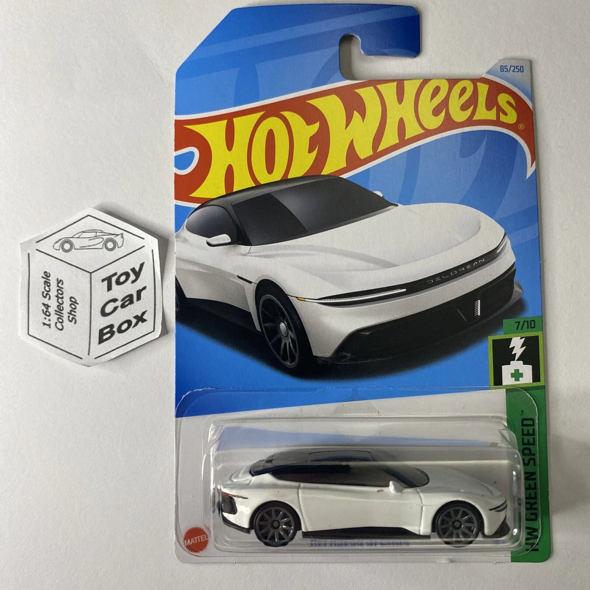 2024 HOT WHEELS #85 - DeLorean Alpha5 (White #7 Green Speed -Long Card) B25