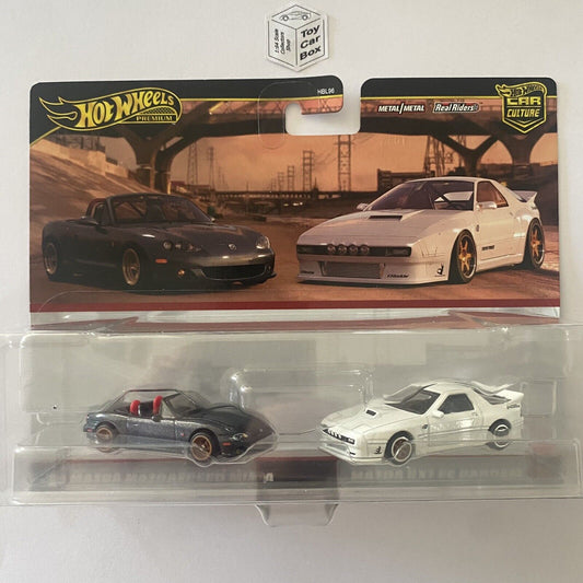 2024 HOT WHEELS Car Culture Twin Set - Mazda ‘04 MX5 Miata & RX7 FC Pandem -Q10